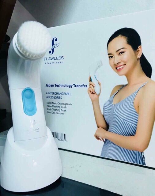 Bán nhanh bộ máy 3 cọ- máy rửa mặt cọ Nano Flawless - giá sỉ- cọ nano