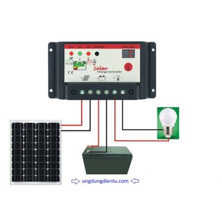 Bộ sạc pin mặt trời pwm 12-24 10a 20a
