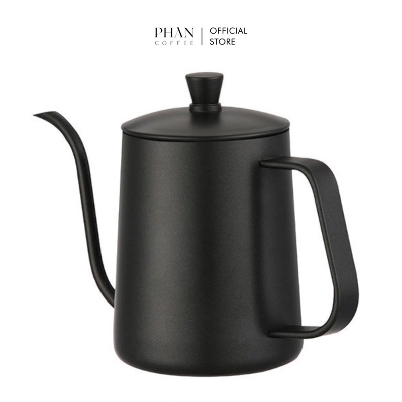 Bình rót cổ ngỗng - Bình pha cà phê inox 304 có nắp đậy - Phan Coffee