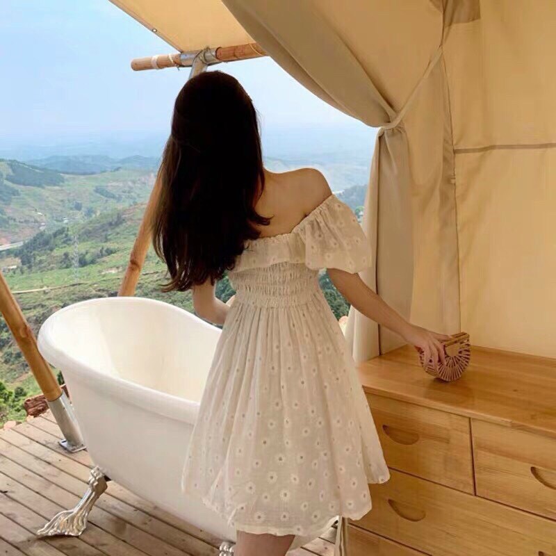[Best Seller]👗Đầm trắng trễ vai (2 kiểu) hoa xinh tươi Đà Lạt | BigBuy360 - bigbuy360.vn