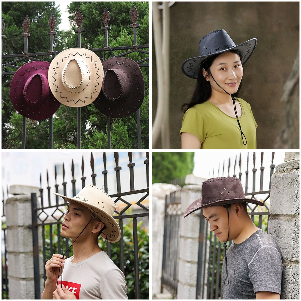 Mũ cao bồi da lộn thời trang sành điệu dành cho nam nữ