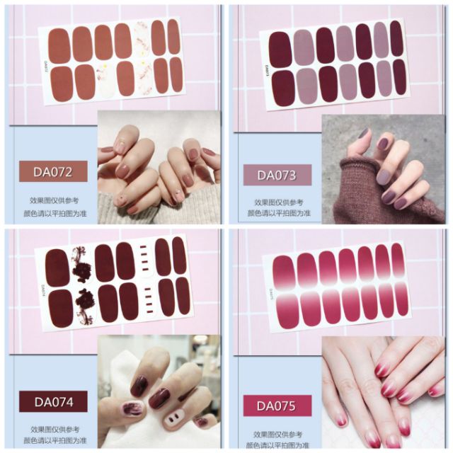 Bộ dán móng tay nail sticker gồm 14 móng, không thấm nước, có độ đàn hồi tốt | WebRaoVat - webraovat.net.vn