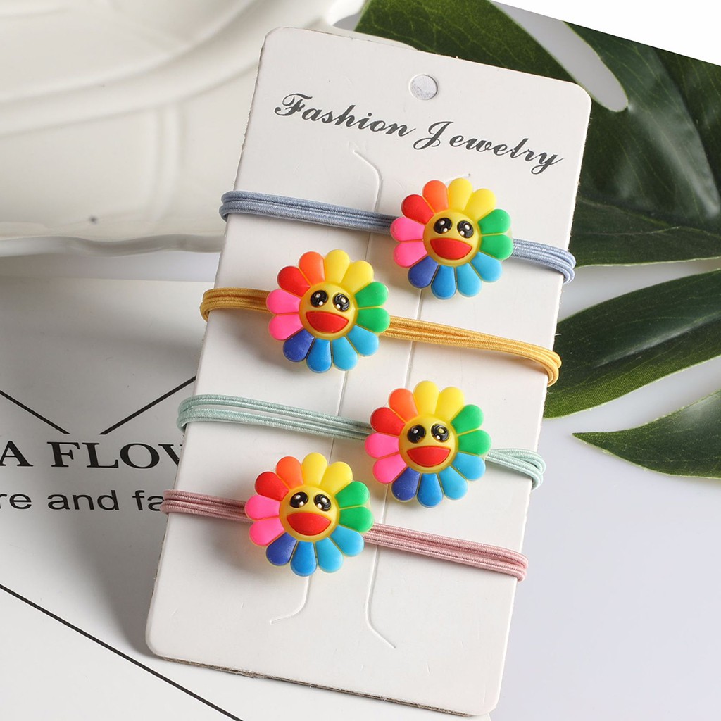 Set 5 Chun Cột Tóc Kiểu Dáng Hoạt Hình Cho Bé