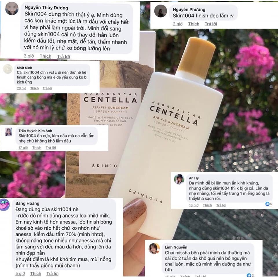 Kem chống nắng rau má Skin1004 Madagascar Centella Air-Fit SunCream SPF50+ PA++++ 50ml chiết xuất rau má hỗ trợ giảm mụn