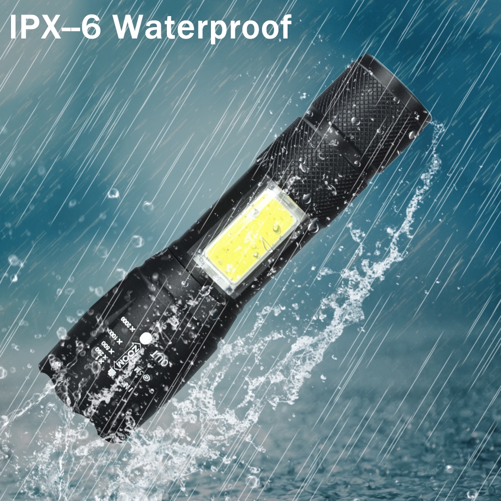 Đèn pin led có thể sạc COB T6 tiện dụng