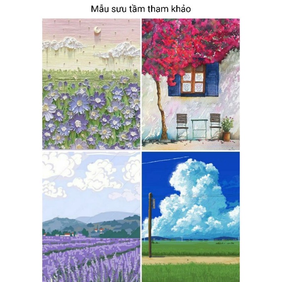 Tranh thêu sẵn mini 8x10cm xinh xắn trang trí phòng, làm quà tặng