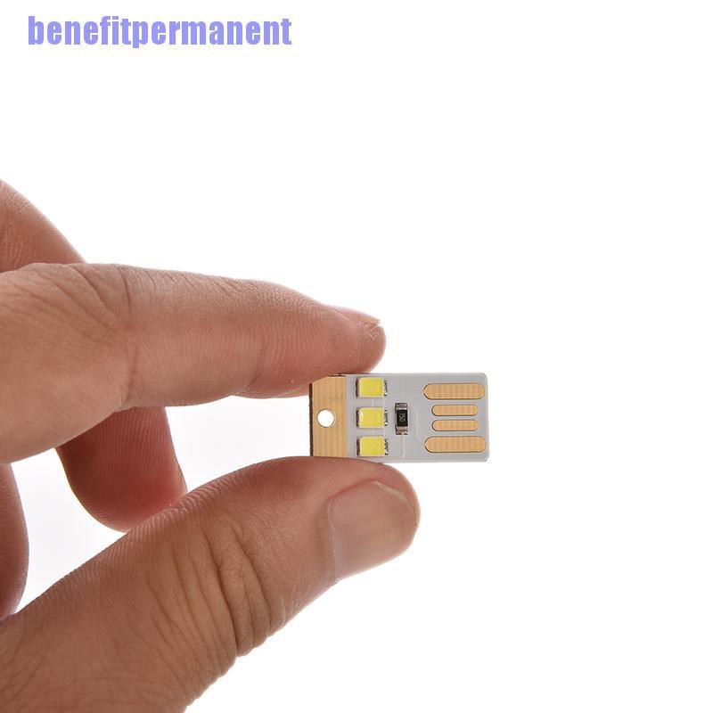 Benefitpermanent✹★ Thẻ Đèn Led Usb Mini 5V Bỏ Túi Tiện Dụng