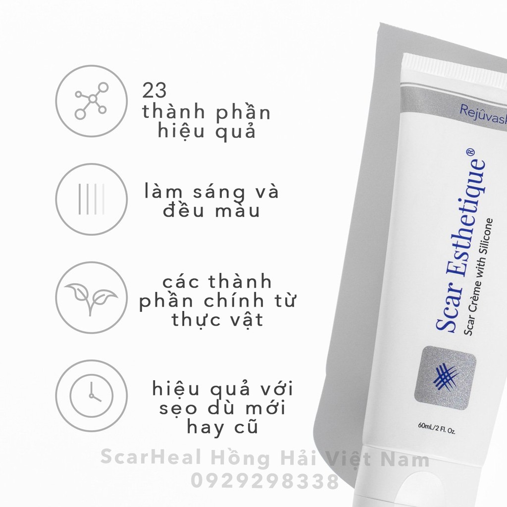 [Mã LTBAUAB10 giảm 7% đơn 99K] Kem xóa sẹo thâm, rỗ, lõm Scar Esthetique của Rejuvaskin 10ml, 30ml, 60ml