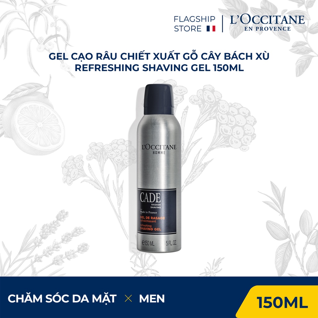 Gel Cạo Râu Chiết Xuất Gỗ Cây Bách Xù Refreshing Shaving Gel 150ml L'Occitane