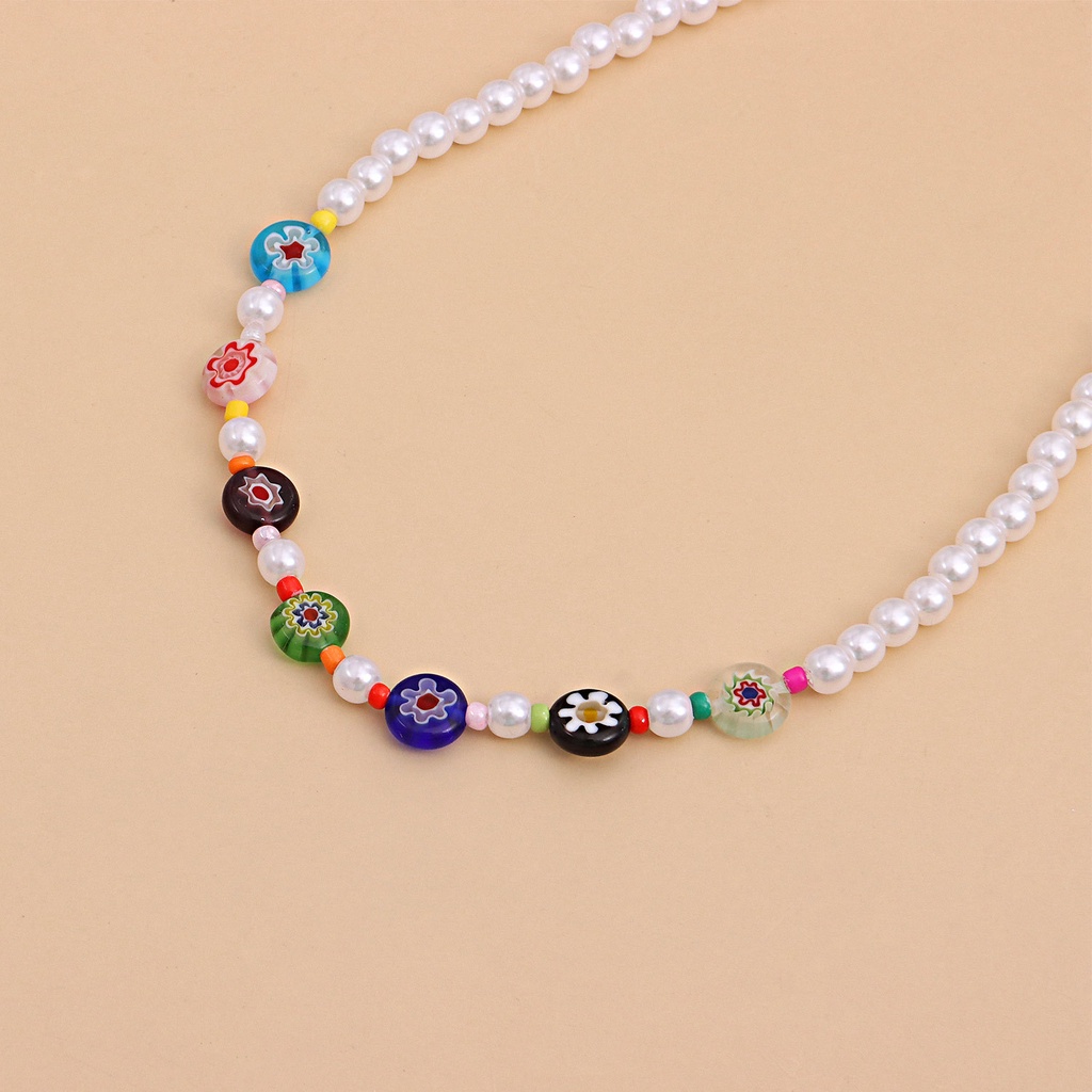 (0305) Vòng Cổ Choker Ngọc Nhân Tạo Đính Hạt Nhựa Resin Màu Sắc