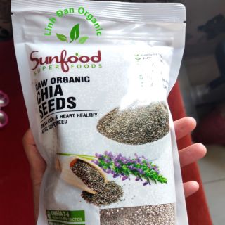 🌿Hạt chia trắng hữu cơ Sunfood Organic Chia Seeds 454g date 2025