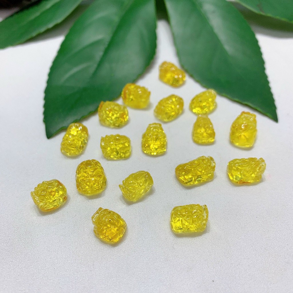 Mặt Nhẫn  Hổ Phách Baltic Vàng Tươi Trong Suốt