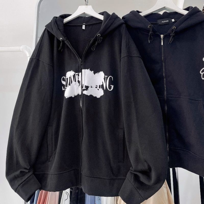 ÁO KHOÁC NỈ SOMETHING ẢNH THẬT UNISEX