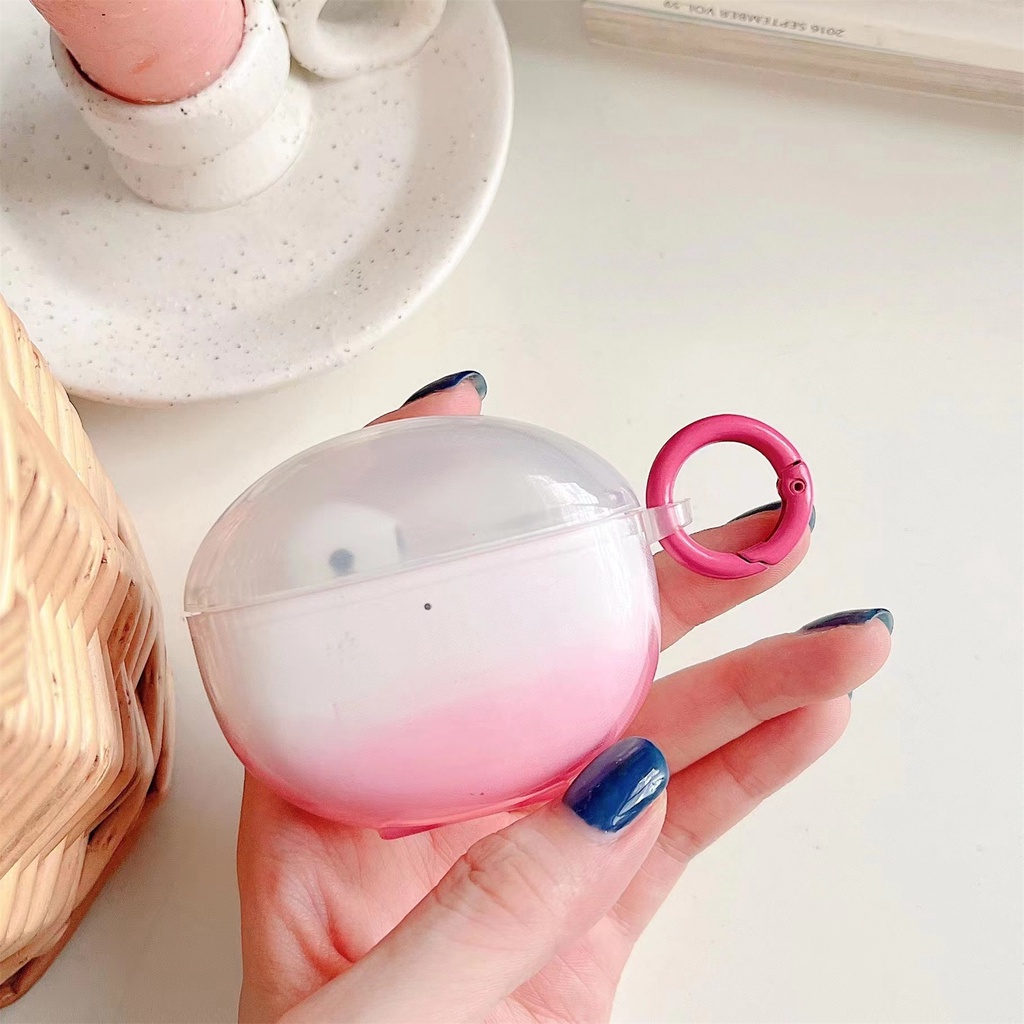 Vỏ Bảo Vệ Hộp Sạc Tai Nghe Không Dây OPPO Enco air 2 / Enco air TWS Bằng Silicon TPU Mềm Trong Suốt Chống Sốc Chống Rơi Kèm Móc Treo