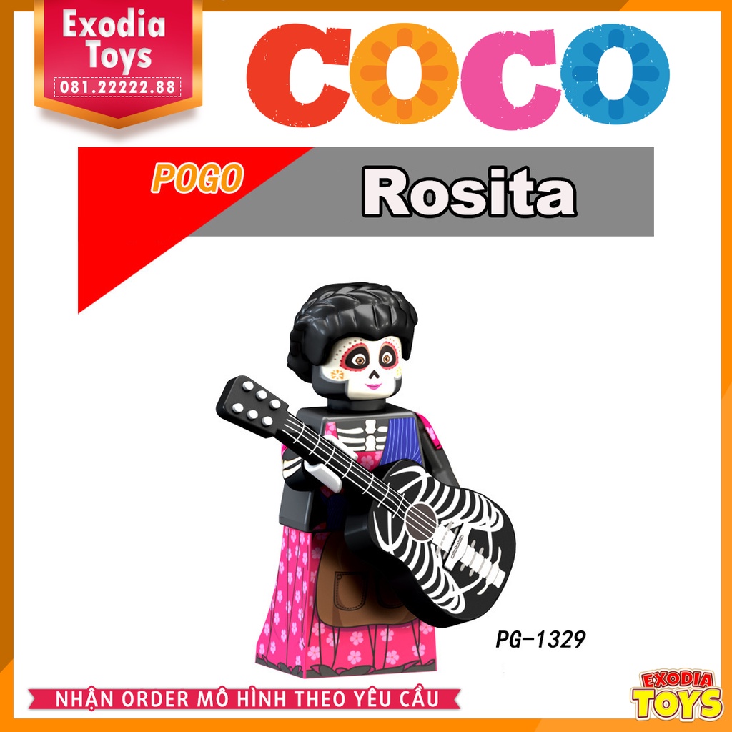 Xếp hình Minifigure nhân vật phim hoạt hình Coco Hội Ngộ Diệu Kỳ - Đồ Chơi Lắp Ghép Sáng Tạo - POGO 8138