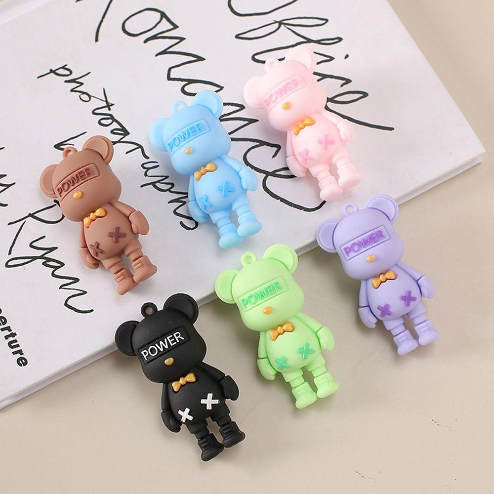 DARNELL Móc Khóa Mềm Tự Làm Hình Gấu Thắt Nơ Xinh Xắn