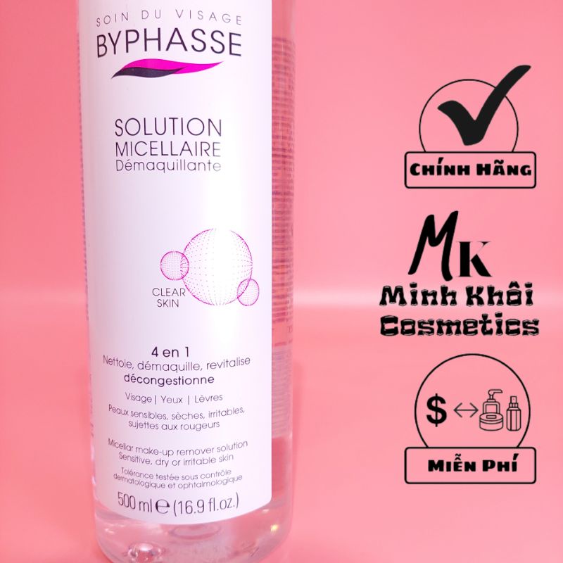 Nước tẩy trang BYPHASSE solution micellaire face 500ml (Chính Hãng)