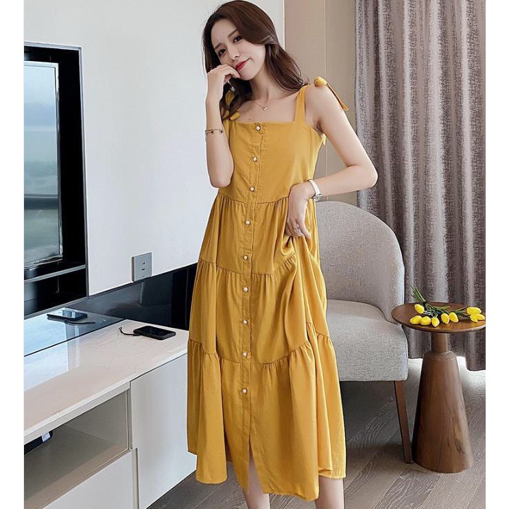 Đầm nữ , hai dây  dễ thương, thời trang, chất chéo nhung, thoáng mát,phù hợp đi tiệc đi du lịch YT. 01872