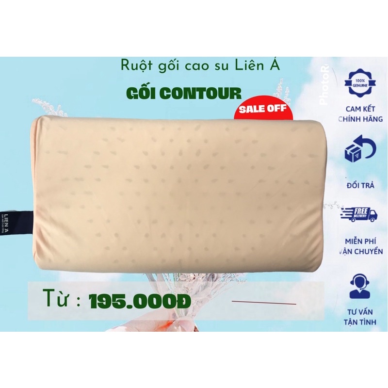 Gối cao su Liên Á cho bé từ 3 - 5 tuổi gối cao su thiên nhiên hàng chính hãng 100% kt 22*40*5cm