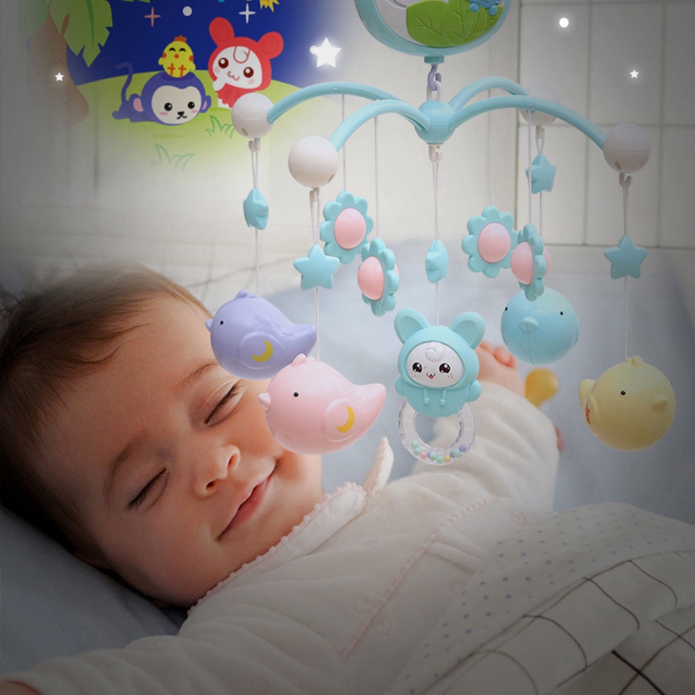 Baby Rattle 120 Songs Bracket Rotating Hanging Educational Musical Plastic Toy Newborn Crib Bed Bell Early Learning Gift