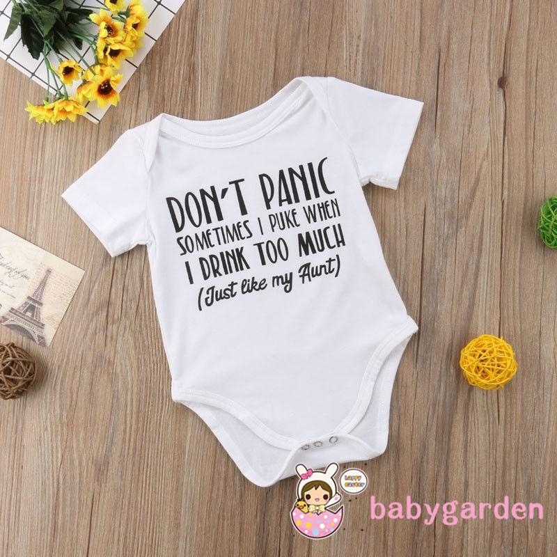 Jumpsuit Bodysuit Romper Liền Mảnh Có In Chữ Vui Nhộn Cho Các Bé Nhỏ Sơ Sinh