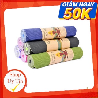 Thảm tập yoga nhà loại 6mm/8mm thảm tập yoga chống trượt 2 lớp TPE cao cấp,thảm tập ngồi thiền
