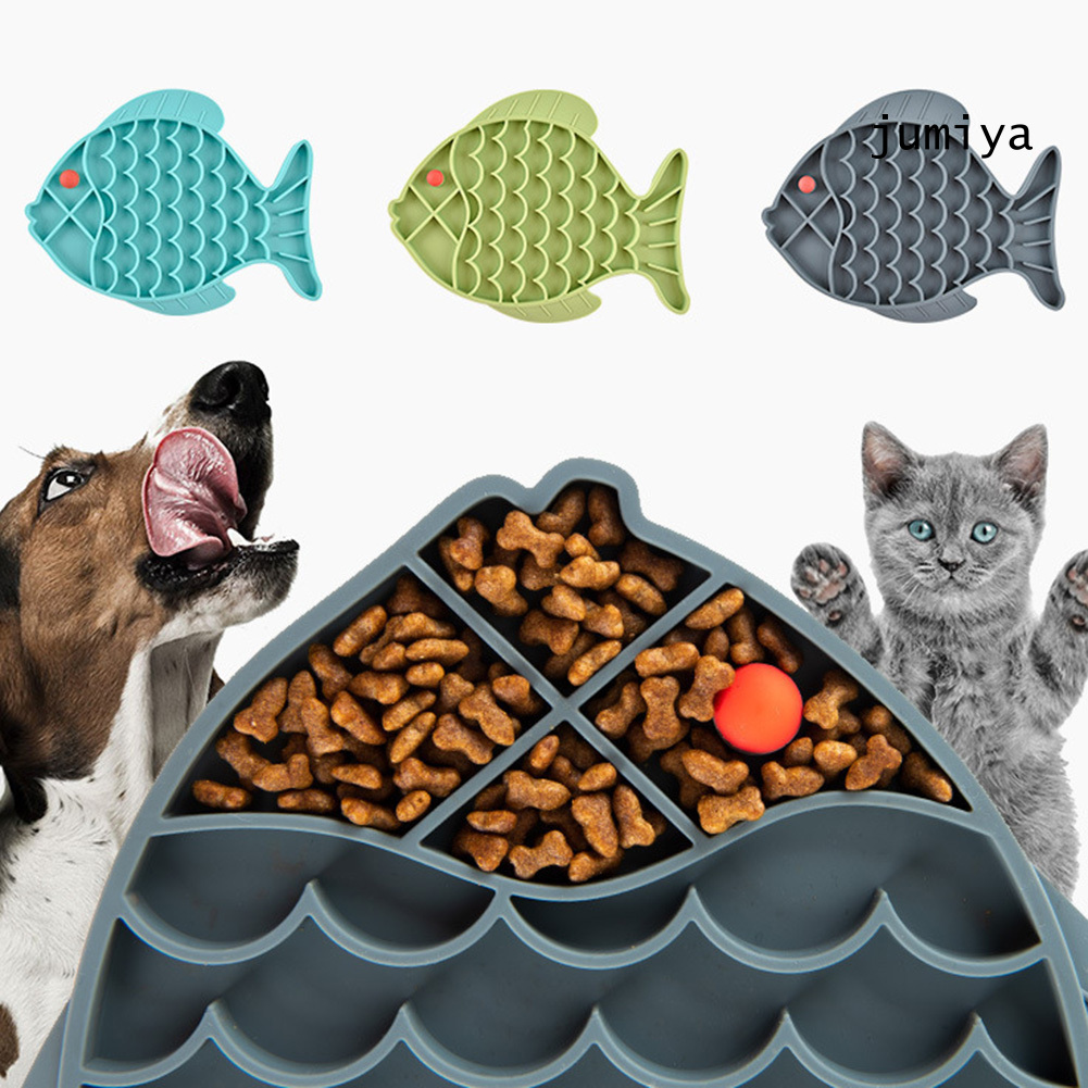 DSP Pet Dog Cat-Slow Feeder Fish Shape Food Bowl Anti Choking Feeding Dish Plate