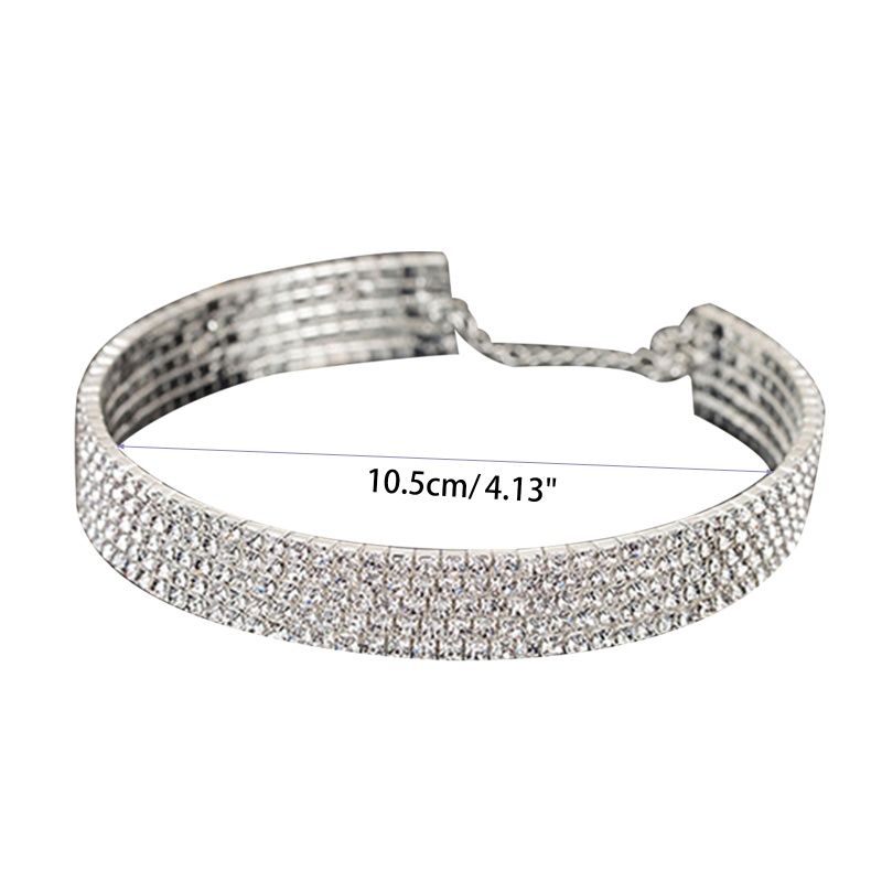 Vòng Cổ Choker 2-5 Hàng Đính Đá Kim Cương Toàn Diện Cho Cô Dâu