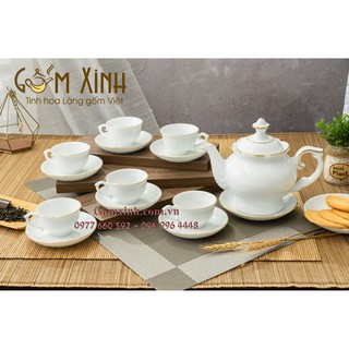 Ấm chén Bát Tràng_Bộ bình trà Phú Quý vàng kim