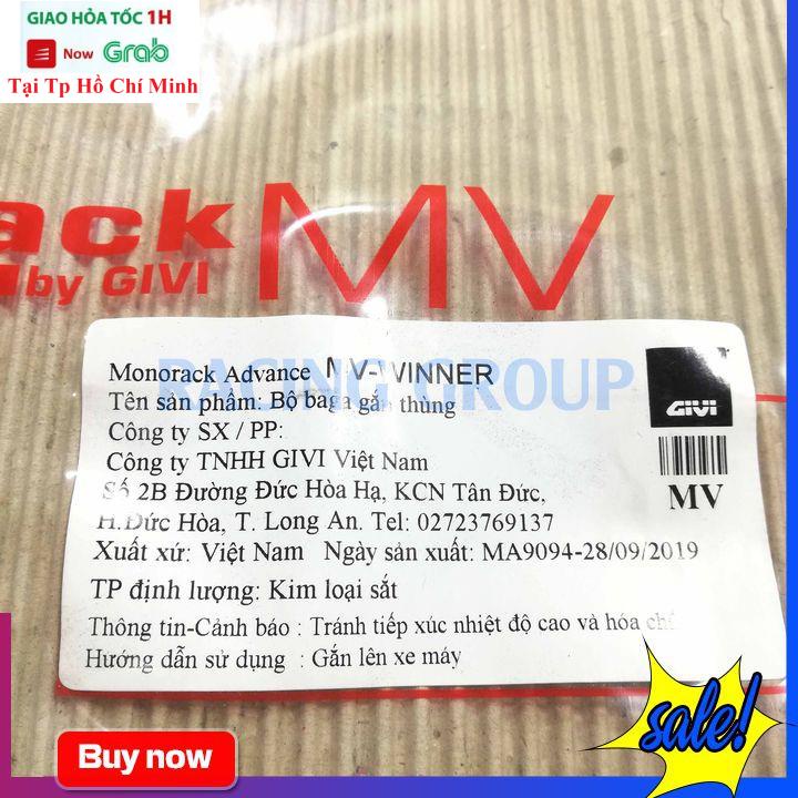 Baga Winner Givi Chính Hãng Gắn Thùng - Baga Chở Hàng Sau Cho Xe Honda Winner V1/X Mã MV-WINNER150/X Bảo Hành 2 Năm
