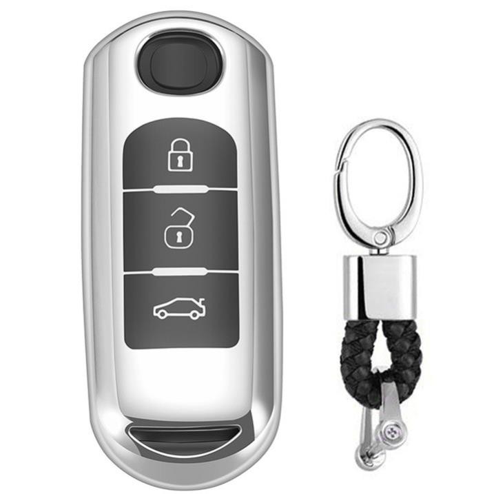 Ốp chìa khóa mạ crom Mazda 2, Mazda 3, Mazda 6, Mazda Cx5, CX8 - tặng kèm móc thất lạc chìa khóa