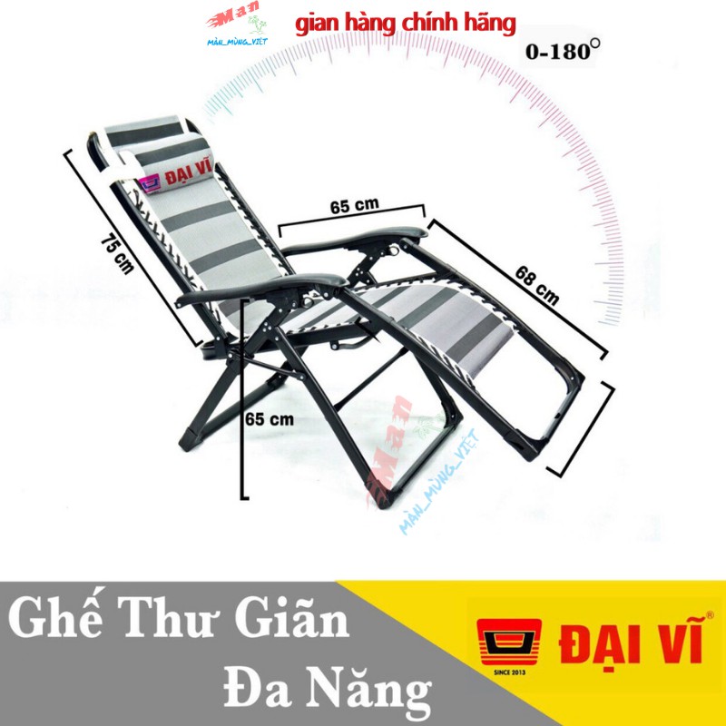 Ghế gấp thư giãn chính hãng đại vĩ.ghế gấp văn phòng đa năng cao cấp 3 tư thế