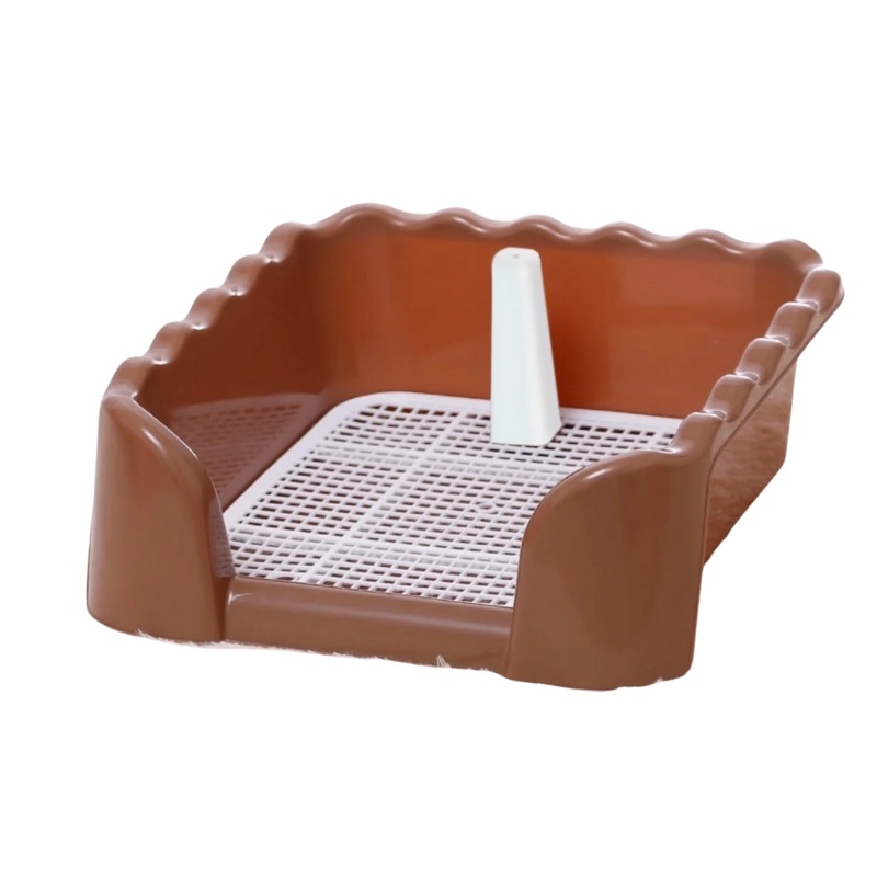 [THÚ CƯNG] KHAY ĐI VỆ SINH CAO DÀNH CHO THÚ CƯNG CÓ TRỤ ( MÀU NGẪU NHIÊN)