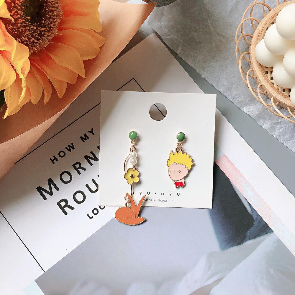 MXGOODS Bông Tai Hình Hoạt Hình Hoàng Tử Bé Phong Cách Hàn Quốc