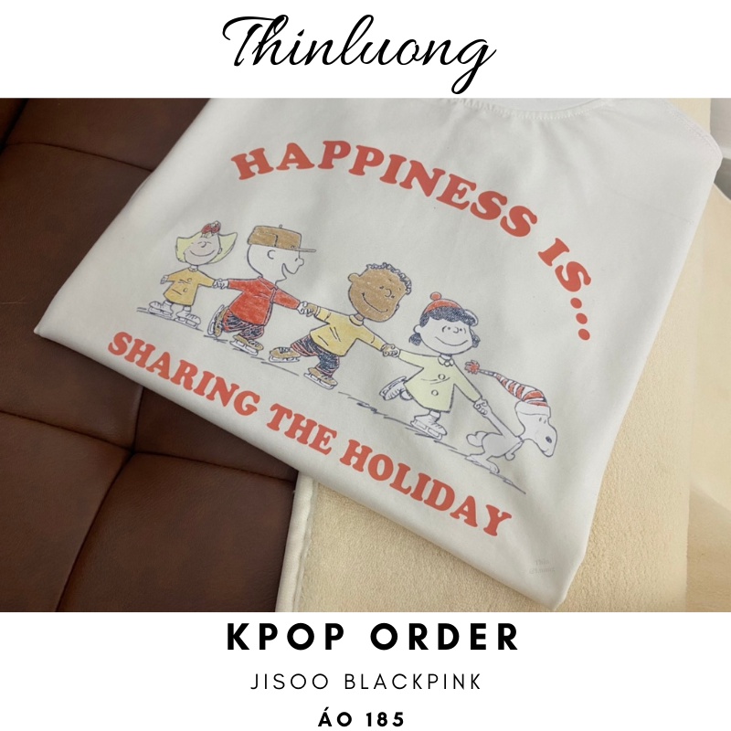 (Sẵn - video ) Áo Happy giống Jisoo Blackpink cotton 4 chiều A12