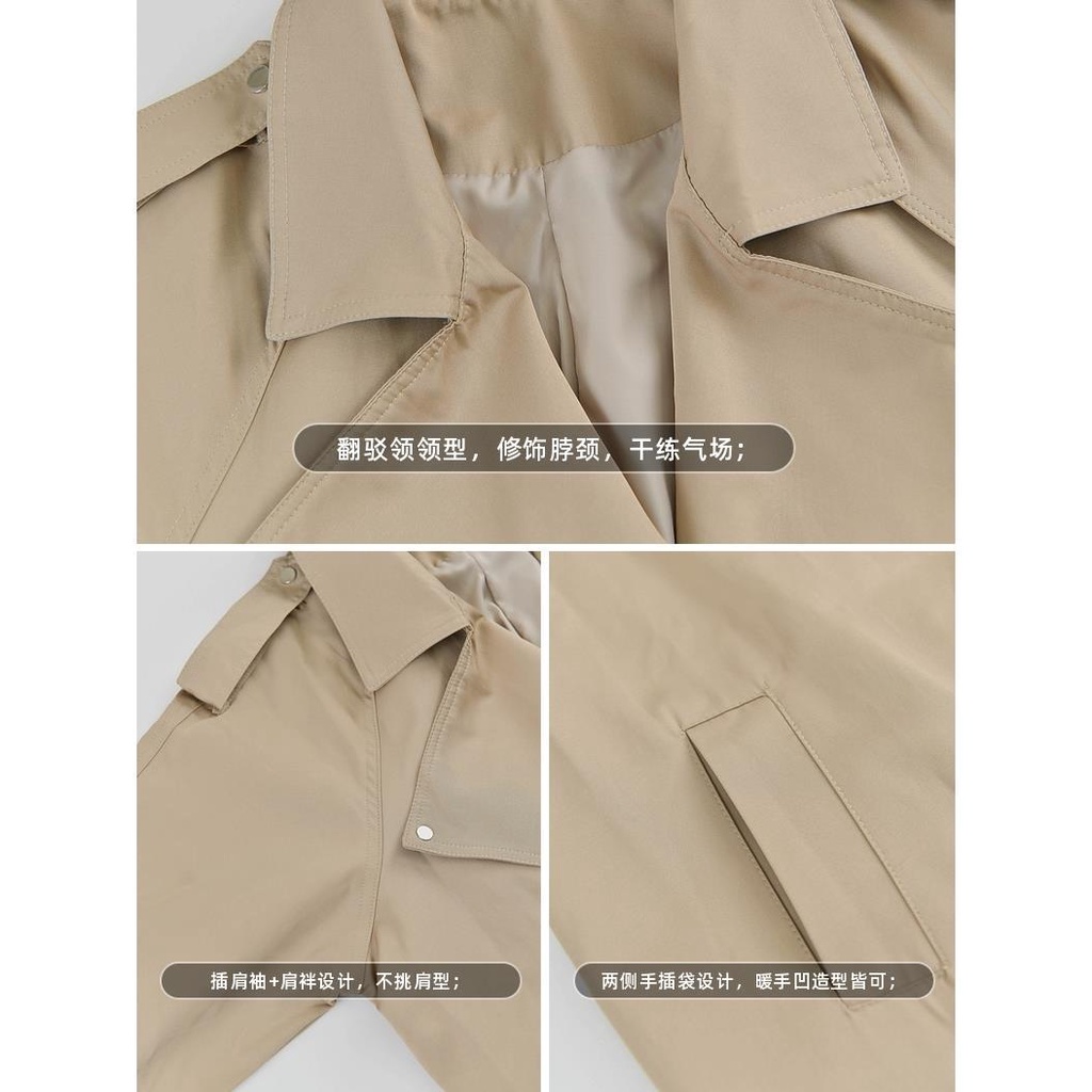 Khaki trench coat female spring and autumn temperament British trench coat 2022 new medium-and long-style small coat coat