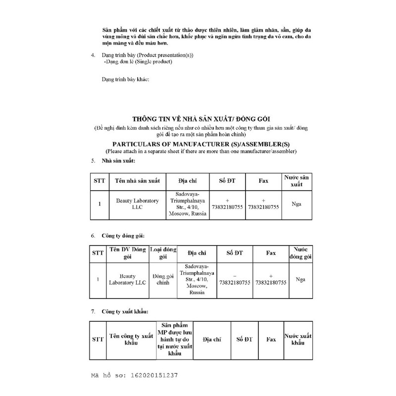 Gel tan mỡ bụng - Kem dưỡng thể Experalta Platinum The Body Lab