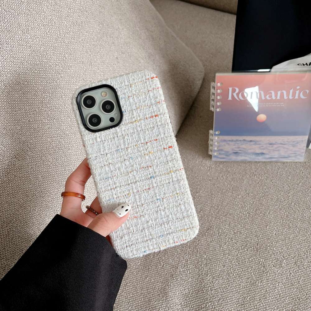 Ốp Điện Thoại Vải Lanh vintage Có Khung Viền Kim Loại Bảo Vệ camera Cho iphone 15 14 13 12 pro max 14 plus