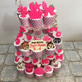 (Size S) Combo 10 lốc cupcake giấy cứng 50 cái/ cây