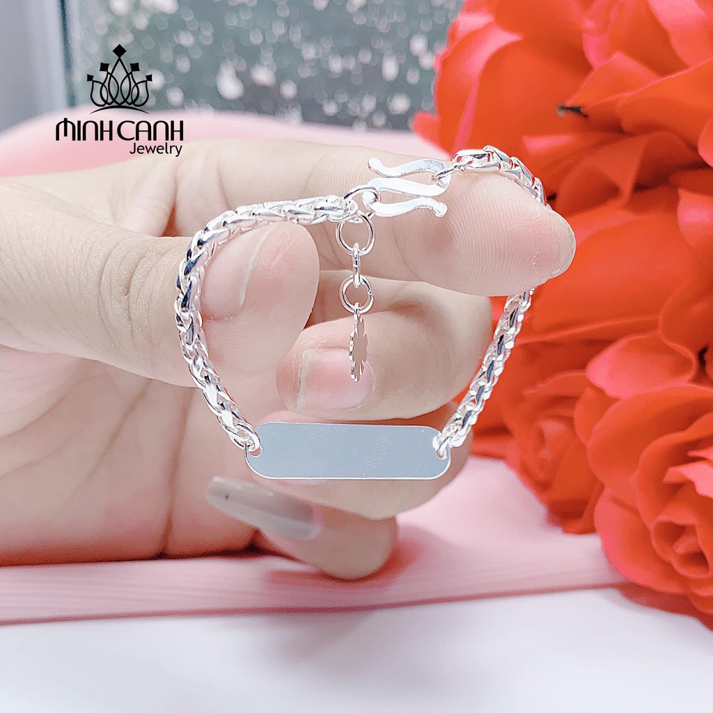 Lắc Thẻ Bạc Khắc Tên Cho Bé - Minh Canh Jewelry