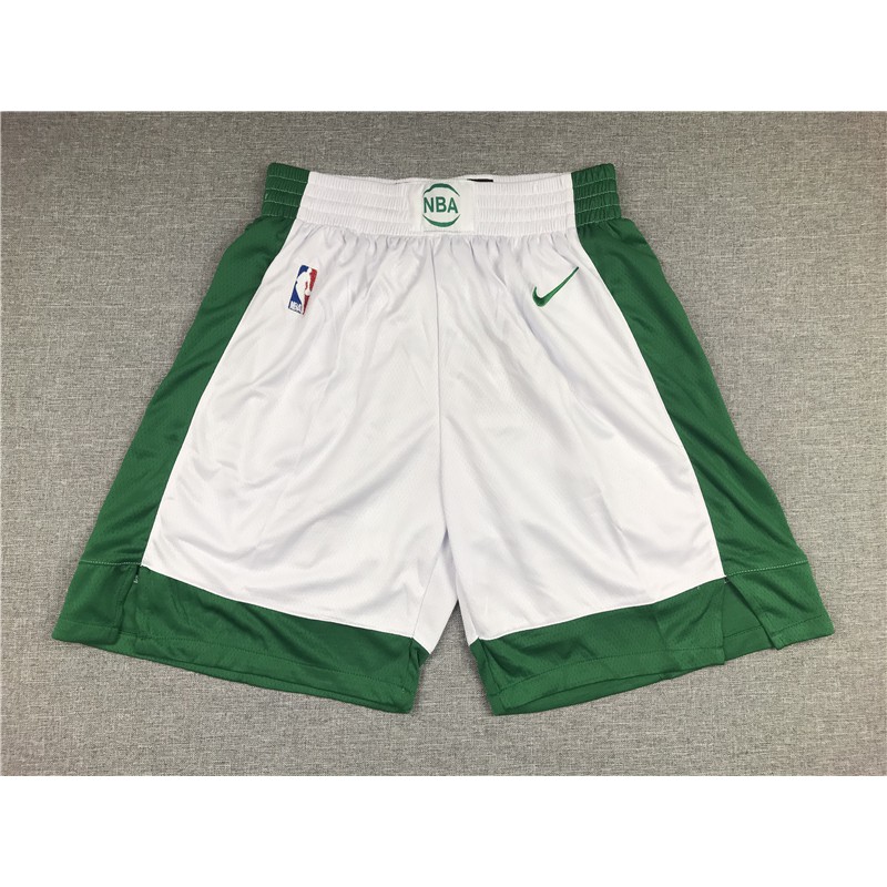Quần Short Bóng Rổ NBA Boston Celtics Trắng-Xanh Lá Mới Năm 2021
