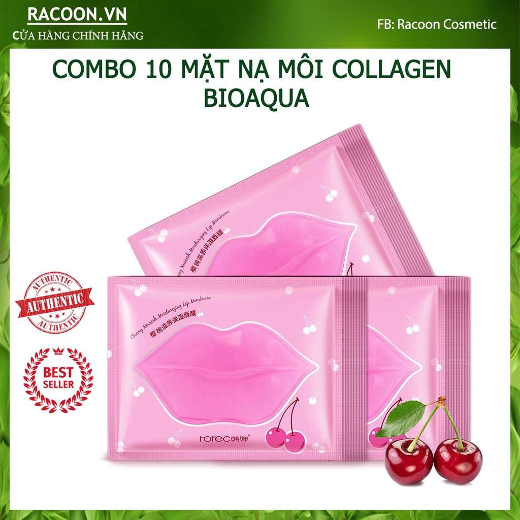 Combo 10 Mặt Nạ Môi Collagen Bioaqua dưỡng ẩm và làm mờ thâm