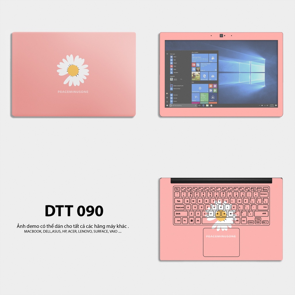 Bộ skin dán laptop mẫu Hoa Cúc / Có decal dán cho tất cả các hãng máy tính