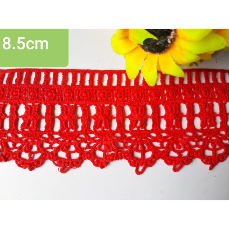 dây ren đỏ bản rộng 8.5cm