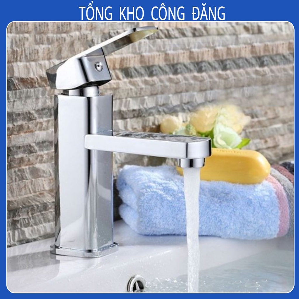 Vòi lavabo nóng lạnh trụ vuông korea