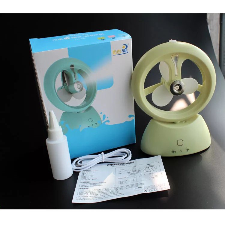 Quạt phun sươngGIADUNGTONGKHO1Quạt phun sương cảm ứng để bàn OLI, Máy làm mát không khí tích điện để bàn cổng sạc USB