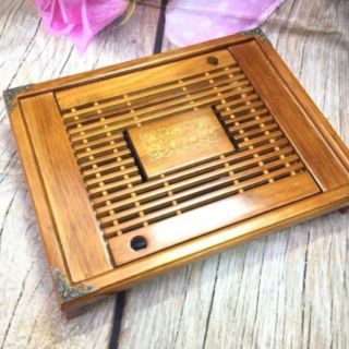 Khay gỗ ấm chén cao - Khay ấm chén cao cấp LOẠI ĐẸP 40x 30 x 5 (cm)