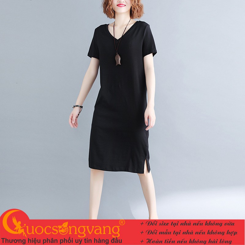 Váy đầm suông big size váy đầm thun cotton co giãn GLV160 | BigBuy360 - bigbuy360.vn