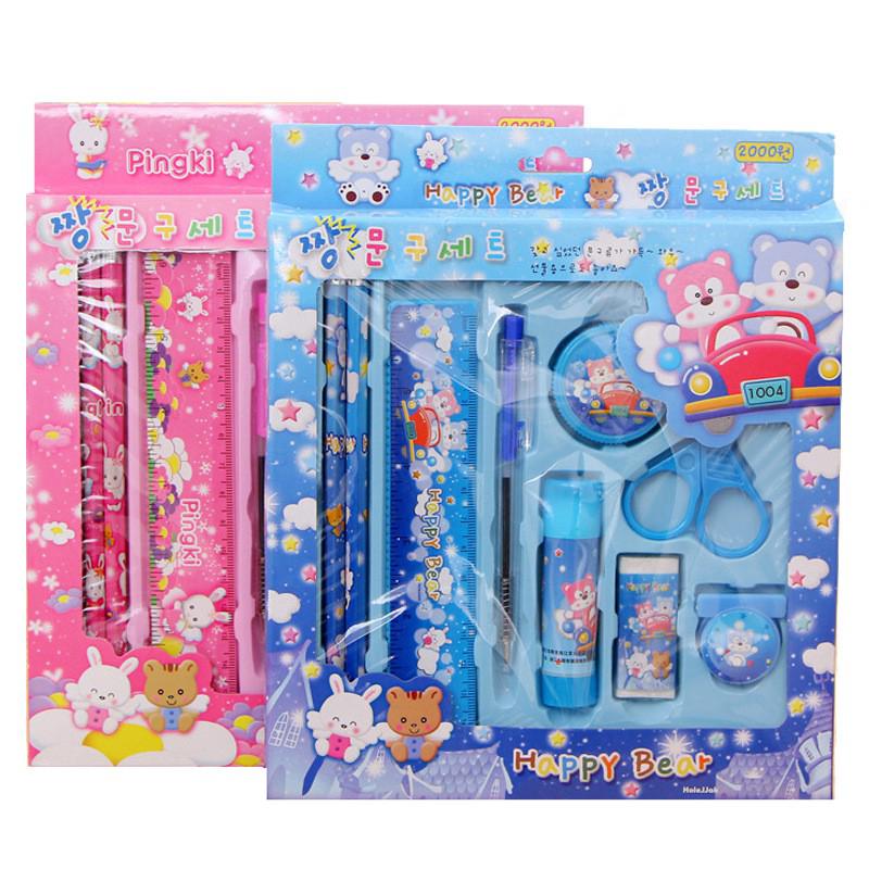 Kids Stationery Set Primary School Student Award Gift Pencil Ruler Eraser Clip