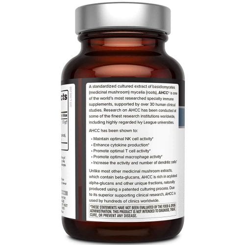 AHCC KINOKO PLATINUM 750mg - Viên Uống Tăng Cường Hệ Miễn Dịch, diệt HPV 60 viên